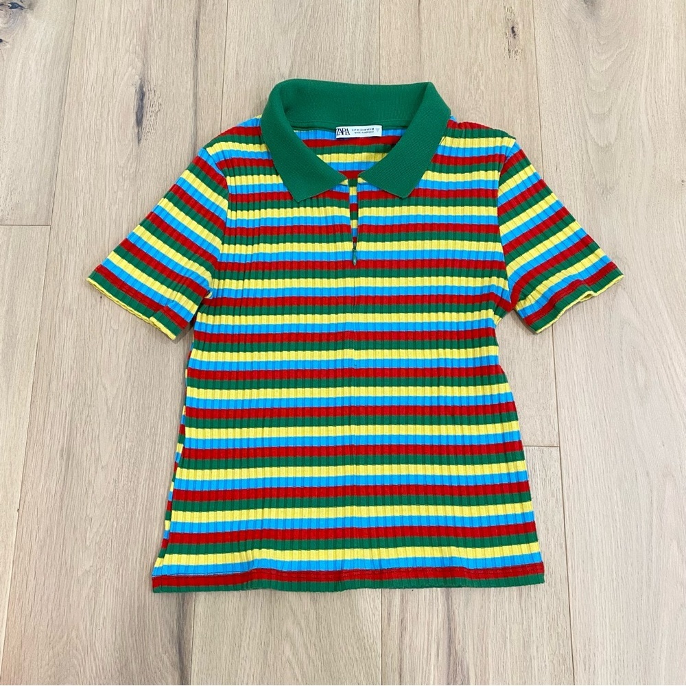 Zara | Colourful short sleeve polo shirt❤️🧡💛💚💙